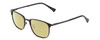 Profile View of Ernest Hemingway H4731 Designer Polarized Reading Sunglasses with Custom Cut Powered Sun Flower Yellow Lenses in Matte Metallic Black Unisex Cateye Full Rim Metal 52 mm