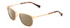 Profile View of Ernest Hemingway H4731 Designer Polarized Reading Sunglasses with Custom Cut Powered Amber Brown Lenses in Matte Metallic Gold Unisex Cateye Full Rim Metal 52 mm