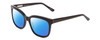 Profile View of Ernest Hemingway H4736 Designer Polarized Reading Sunglasses with Custom Cut Powered Blue Mirror Lenses in Gloss Black Unisex Cateye Full Rim Acetate 53 mm