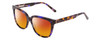 Profile View of Ernest Hemingway H4737 Designer Polarized Sunglasses with Custom Cut Red Mirror Lenses in Gloss Blue Amber Brown Violet Tortoise Glitter Unisex Cateye Full Rim Acetate 55 mm