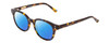 Profile View of Ernest Hemingway H4739 Designer Polarized Reading Sunglasses with Custom Cut Powered Blue Mirror Lenses in Gloss Blue Gold Brown Tortoise Havana Unisex Cateye Full Rim Acetate 53 mm