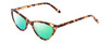 Profile View of Ernest Hemingway H4740 Designer Polarized Reading Sunglasses with Custom Cut Powered Green Mirror Lenses in Gloss Brown Rose Auburn Tortoise Havana Ladies Cateye Full Rim Acetate 56 mm