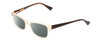 Profile View of Ernest Hemingway H4805 Designer Polarized Sunglasses with Custom Cut Smoke Grey Lenses in Light Brown Beige Crystal Mist/Red Brown Tortoise Ladies Cateye Full Rim Acetate 52 mm