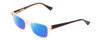 Profile View of Ernest Hemingway H4805 Designer Polarized Sunglasses with Custom Cut Blue Mirror Lenses in Light Brown Beige Crystal Mist/Red Brown Tortoise Ladies Cateye Full Rim Acetate 52 mm