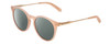 Profile View of Dragon Alliance DR520SI LL HYPE ION Designer Polarized Sunglasses with Custom Cut Smoke Grey Lenses in Seashell Crystal Peach Unisex Classic Full Rim Acetate 51 mm