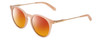 Profile View of Dragon Alliance DR520SI LL HYPE ION Designer Polarized Sunglasses with Custom Cut Red Mirror Lenses in Seashell Crystal Peach Unisex Classic Full Rim Acetate 51 mm
