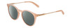 Profile View of Dragon Alliance DR520SI LL HYPE ION Designer Polarized Reading Sunglasses with Custom Cut Powered Smoke Grey Lenses in Seashell Crystal Peach Unisex Classic Full Rim Acetate 51 mm