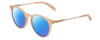 Profile View of Dragon Alliance DR520SI LL HYPE ION Designer Polarized Reading Sunglasses with Custom Cut Powered Blue Mirror Lenses in Seashell Crystal Peach Unisex Classic Full Rim Acetate 51 mm