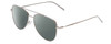 Profile View of DKNY DK1004 Designer Polarized Sunglasses with Custom Cut Smoke Grey Lenses in Silver Ladies Pilot Full Rim Metal 54 mm