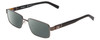 Profile View of Ferragamo SF2152 Designer Polarized Sunglasses with Custom Cut Smoke Grey Lenses in Shiny Dark Gun Black Unisex Rectangle Full Rim Metal 57 mm