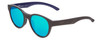 Profile View of Smith Optics Snare Round Sunglasses in Grey Blue/Polarized Green Chromapop 51 mm