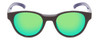 Front View of Smith Optics Snare Round Sunglasses in Grey Blue/Polarized Green Chromapop 51 mm