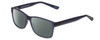 Profile View of 2000&Beyond 3059 Designer Polarized Sunglasses with Custom Cut Smoke Grey Lenses in Matte Blue Mens Classic Full Rim Acetate 55 mm
