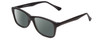 Profile View of Gotham Style 237 Designer Polarized Sunglasses with Custom Cut Smoke Grey Lenses in Matte Black Unisex Classic Full Rim Acetate 55 mm