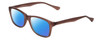 Profile View of Gotham Style 237 Designer Polarized Reading Sunglasses with Custom Cut Powered Blue Mirror Lenses in Matte Grey Unisex Classic Full Rim Acetate 55 mm
