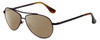 Profile View of Isaac Mizrahi IM16-20 Designer Polarized Sunglasses with Custom Cut Amber Brown Lenses in Bronze Copper Brown Unisex Pilot Full Rim Metal 59 mm