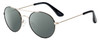 Profile View of Isaac Mizrahi IM103-10 Designer Polarized Sunglasses with Custom Cut Smoke Grey Lenses in Black Gold Unisex Pilot Full Rim Metal 55 mm