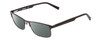 Profile View of Timberland TB1547 Designer Polarized Sunglasses with Custom Cut Smoke Grey Lenses in Matte Black Mens Rectangle Full Rim Metal 53 mm