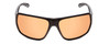 Front View of Smith Optic Castaway Unisex Wrap Sunglasses Gloss Black/Polarchromic Copper 63mm