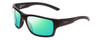 Profile View of Smith Optics Outback Elite Designer Polarized Reading Sunglasses with Custom Cut Powered Green Mirror Lenses in Matte Black Unisex Square Full Rim Acetate 59 mm