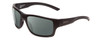 Profile View of Smith Optics Outback Elite Designer Polarized Reading Sunglasses with Custom Cut Powered Smoke Grey Lenses in Matte Black Unisex Square Full Rim Acetate 59 mm