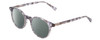 Profile View of Ernest Hemingway H4908 Designer Polarized Reading Sunglasses with Custom Cut Powered Smoke Grey Lenses in Grey Crystal Smoke Marble Unisex Round Full Rim Acetate 49 mm