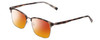 Profile View of Ernest Hemingway H4904 Designer Polarized Sunglasses with Custom Cut Red Mirror Lenses in Matte Grey Tortoise Havana/Gun Metal Unisex Cateye Full Rim Acetate 55 mm