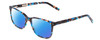 Profile View of Ernest Hemingway H4905 Designer Polarized Reading Sunglasses with Custom Cut Powered Blue Mirror Lenses in Blue Auburn Tortoise Havana Ladies Classic Full Rim Acetate 53 mm