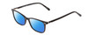 Profile View of Ernest Hemingway H4808 Designer Polarized Sunglasses with Custom Cut Blue Mirror Lenses in Gloss Black Ladies Cateye Full Rim Acetate 52 mm