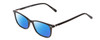 Profile View of Ernest Hemingway H4808 Designer Polarized Reading Sunglasses with Custom Cut Powered Blue Mirror Lenses in Gloss Black Ladies Cateye Full Rim Acetate 52 mm