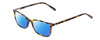 Profile View of Ernest Hemingway H4808 Designer Polarized Sunglasses with Custom Cut Blue Mirror Lenses in Brown Yellow Gold Marble Ladies Cateye Full Rim Acetate 52 mm