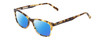 Profile View of Ernest Hemingway H4815 Designer Polarized Sunglasses with Custom Cut Blue Mirror Lenses in Olive Green Brown Tortoise Havana Ladies Cateye Full Rim Acetate 52 mm