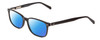 Profile View of Ernest Hemingway H4817 Designer Polarized Sunglasses with Custom Cut Blue Mirror Lenses in Gloss Black Unisex Oval Full Rim Acetate 55 mm