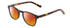 Profile View of Ernest Hemingway H4829 Designer Polarized Sunglasses with Custom Cut Red Mirror Lenses in Gloss Black/Auburn Brown Yellow Tortoise Havana Layered Unisex Round Full Rim Acetate 48 mm