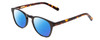 Profile View of Ernest Hemingway H4829 Designer Polarized Reading Sunglasses with Custom Cut Powered Blue Mirror Lenses in Gloss Black/Auburn Brown Yellow Tortoise Havana Layered Unisex Round Full Rim Acetate 48 mm