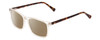 Profile View of Ernest Hemingway H4833 Designer Polarized Reading Sunglasses with Custom Cut Powered Amber Brown Lenses in Clear Crystal/Brown Yellow Tortoise Havana Unisex Cateye Full Rim Acetate 52 mm