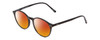 Profile View of Ernest Hemingway H4835 Designer Polarized Sunglasses with Custom Cut Red Mirror Lenses in Gloss Black Ladies Round Full Rim Acetate 50 mm