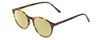 Profile View of Ernest Hemingway H4835 Designer Polarized Reading Sunglasses with Custom Cut Powered Sun Flower Yellow Lenses in Auburn Brown Yellow Tortoise Havana Ladies Round Full Rim Acetate 50 mm