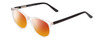 Profile View of Ernest Hemingway H4839 Designer Polarized Sunglasses with Custom Cut Red Mirror Lenses in Clear Crystal/Gloss Black Unisex Cateye Full Rim Acetate 52 mm