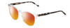 Profile View of Ernest Hemingway H4840 Designer Polarized Sunglasses with Custom Cut Red Mirror Lenses in Clear Crystal/Black Amber Brown Glitter Tortoise Unisex Cateye Full Rim Acetate 50 mm