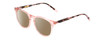 Profile View of Ernest Hemingway H4840 Designer Polarized Sunglasses with Custom Cut Amber Brown Lenses in Pink Crystal/Brown Rose Amber Glitter Tortoise Ladies Cateye Full Rim Acetate 50 mm