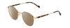 Profile View of Ernest Hemingway H4841 Designer Polarized Sunglasses with Custom Cut Amber Brown Lenses in Gold Brown Yellow Tortoise Havana Unisex Round Full Rim Stainless Steel 50 mm