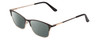 Profile View of Ernest Hemingway H4842 Designer Polarized Sunglasses with Custom Cut Smoke Grey Lenses in Satin Metallic Black Gold  Unisex Cateye Full Rim Stainless Steel 52 mm