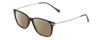 Profile View of Ernest Hemingway H4846 Designer Polarized Sunglasses with Custom Cut Amber Brown Lenses in Matte Black Grey Silver Unisex Cateye Full Rim Acetate 53 mm