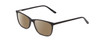 Profile View of Ernest Hemingway H4848 Designer Polarized Reading Sunglasses with Custom Cut Powered Amber Brown Lenses in Matte/Gloss Black Unisex Cateye Full Rim Acetate 54 mm