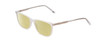 Profile View of Ernest Hemingway H4848 Designer Polarized Reading Sunglasses with Custom Cut Powered Sun Flower Yellow Lenses in Matte/Gloss Clear Crystal Silver Unisex Cateye Full Rim Acetate 54 mm