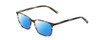 Profile View of Ernest Hemingway H4849 Designer Polarized Reading Sunglasses with Custom Cut Powered Blue Mirror Lenses in Grey Crystal Black Glitter Stripe Unisex Rectangle Full Rim Acetate 53 mm