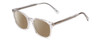 Profile View of Ernest Hemingway H4851 Designer Polarized Sunglasses with Custom Cut Amber Brown Lenses in Gloss Clear Crystal Patterned Silver Unisex Cateye Full Rim Acetate 51 mm