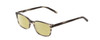 Profile View of Ernest Hemingway H4852 Designer Polarized Reading Sunglasses with Custom Cut Powered Sun Flower Yellow Lenses in Grey Black Clear Stripe Unisex Rectangle Full Rim Acetate 51 mm