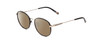 Profile View of Ernest Hemingway H4853 Designer Polarized Sunglasses with Custom Cut Amber Brown Lenses in Black Patterned Silver Multi-Colored Tips Unisex Round Full Rim Stainless Steel 51 mm